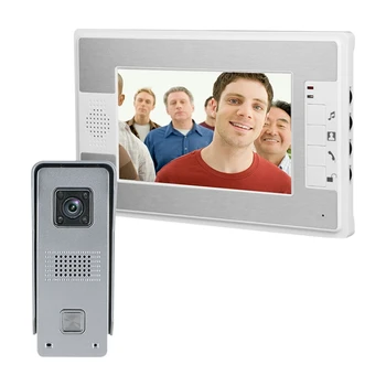 

7 Inch Video Door Phone Doorbell Intercom Kit 1-Camera 1-Monitor Night Vision (EU Plug)