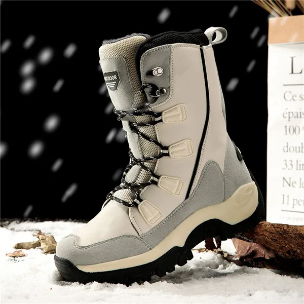 Г. Новая модная женская теплая зимняя обувь ботинки-трубы с круглым носком для альпинизма zapatos de mujer