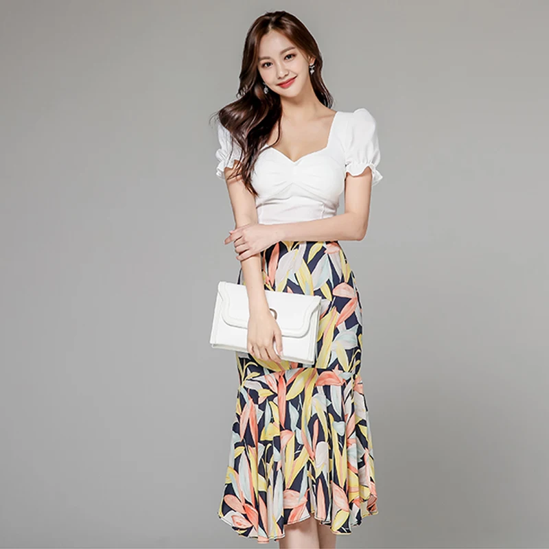 Женский офисный костюм Белый Топ без бретелек с v-образным вырезом и элегантная