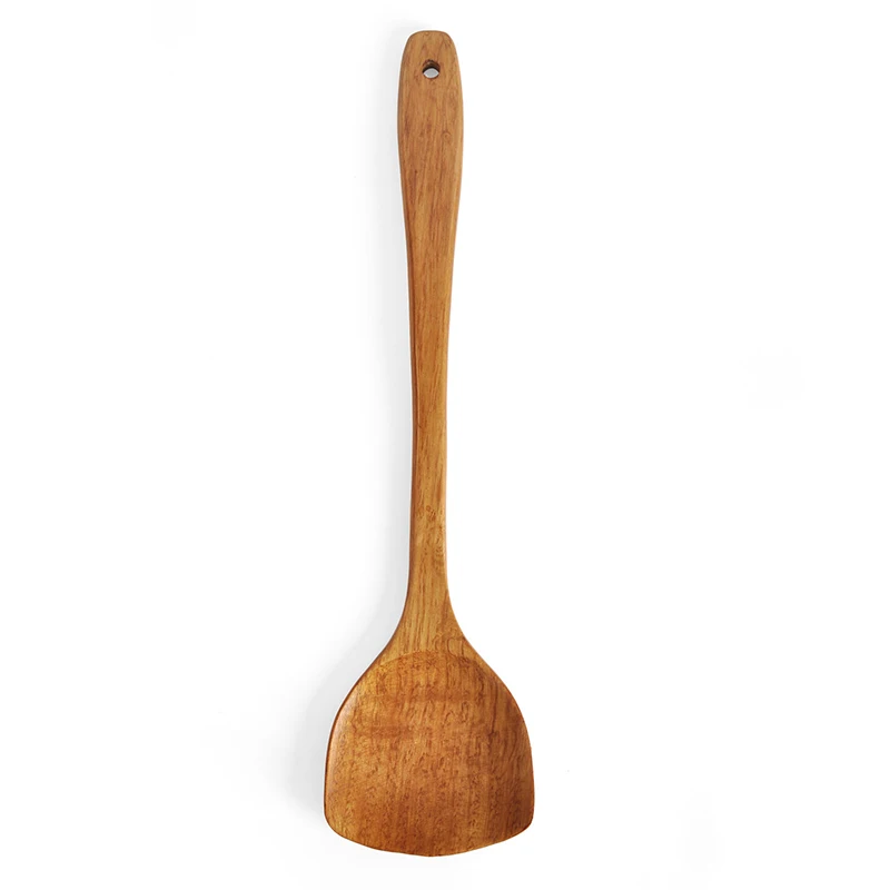 Wooden Shovel Spatula Wok Handcrafted Spoon Non Stick Cooking Scraper Kitchen