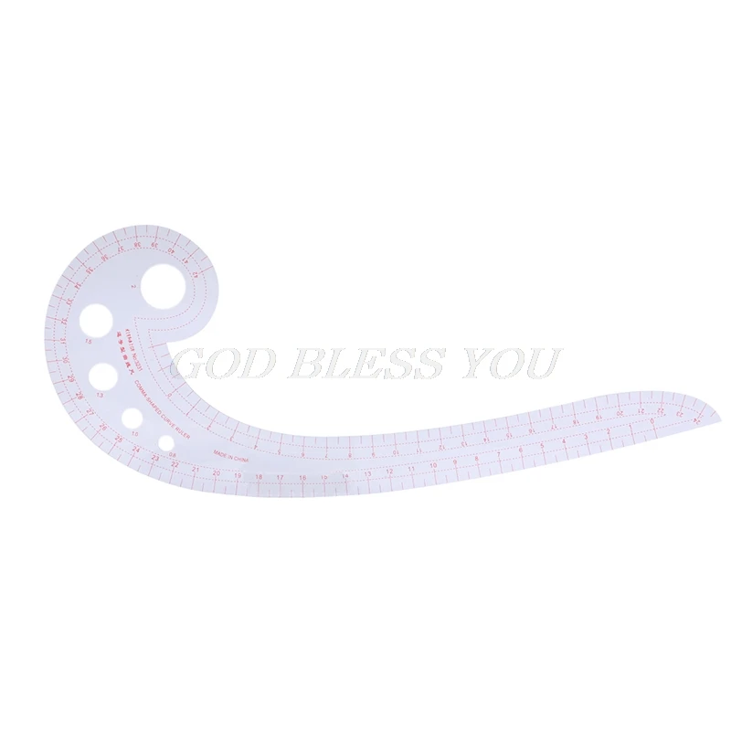 

Sewing Ruler Comma Shaped French Curve Plastic Tailor Drawing Craft Tool DIY