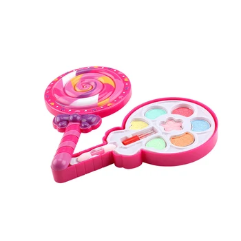 

Kids Lipstick Non Toxic Portable Girl Eyeshadow Pretend Play Princesses Lollipop Shape Washable DIY Makeup Toy Set Gifts