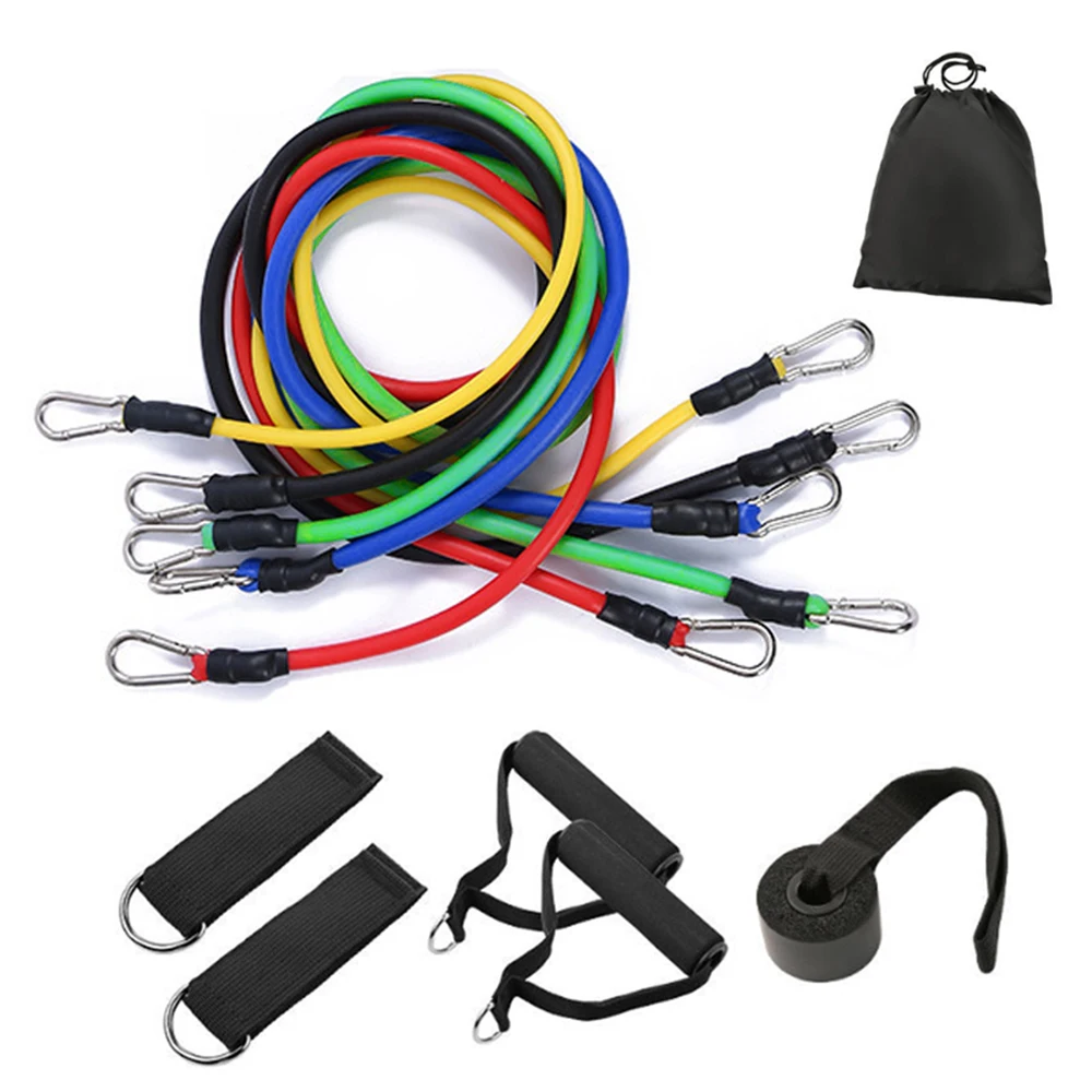 11 PCS Resistance Tube Bands Door Anchor Ankle Straps Cushioned Handles with Carry Bags for Home Fintess Exercise Workout | Спорт и