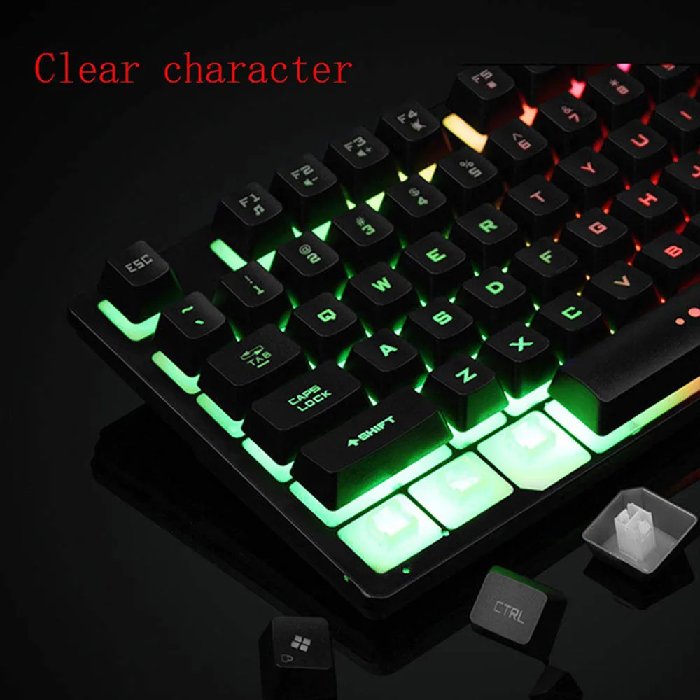 Механическая игровая клавиатура RGB подсветка Радуга переключение света usb-клавиатура плавающая кнопка дизайн