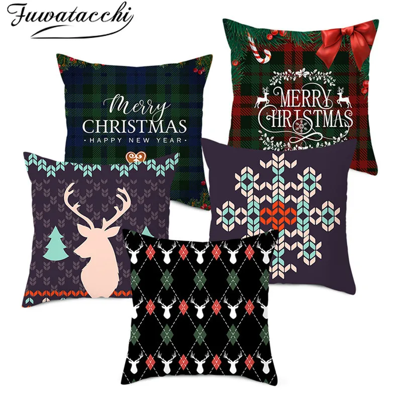 Чехол для подушки в рождественском стиле Fuwatacchi разноцветный чехол декоративная