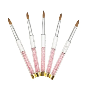 

12# Rhinestone Metal Kolinsky Nail Art Carving Brush Acrylic Liquid Powder Flower Shaping Painting Bead Dotting Manicure Tools