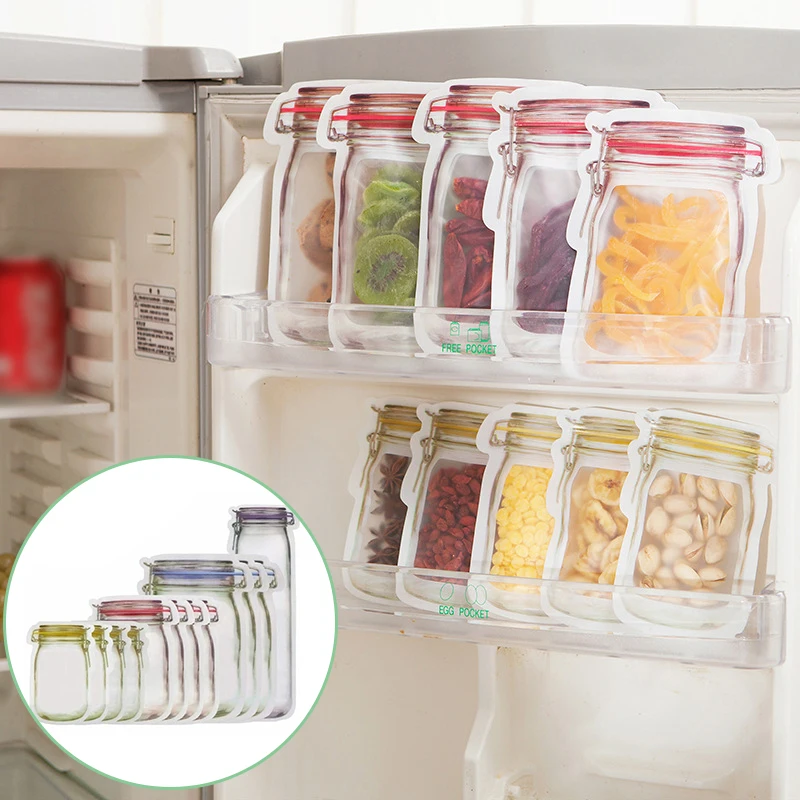 12 шт. Ziplock мешки герметичные многоразовые сумки закуски Еда Saver Чехлы смешанные Размеры сумок с застежкой-молнией для Еда или закуски