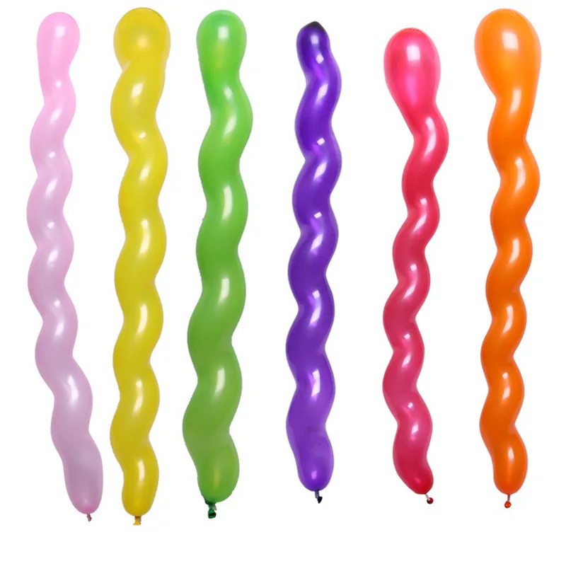 

30PCS Thickened Multicolor Strip Balloon Twist Spiral Metal Rocket Wedding Bar KTV Birthday Party Decoration Supplies 1.8g