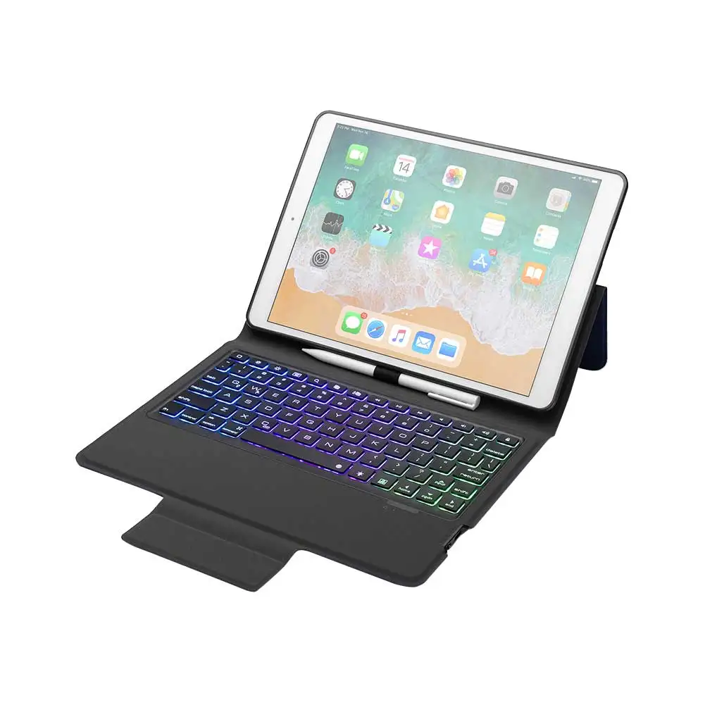 Беспроводная клавиатура чехол для iPad 10,2 дюймов чехол подсветка клавиатура чехол для iPad 10," из искусственной кожи противоударный чехол