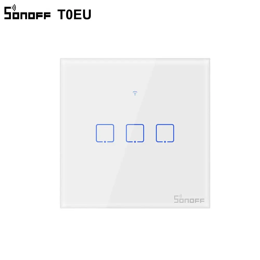 Smart Switch Smart Switch Module Itead SONOFF Outlets Touch EU Wifi Switch Smart Wall Touch Light Switch 1 Gang Touch/WiFi/APP Remote Smart Home Works with Alexa