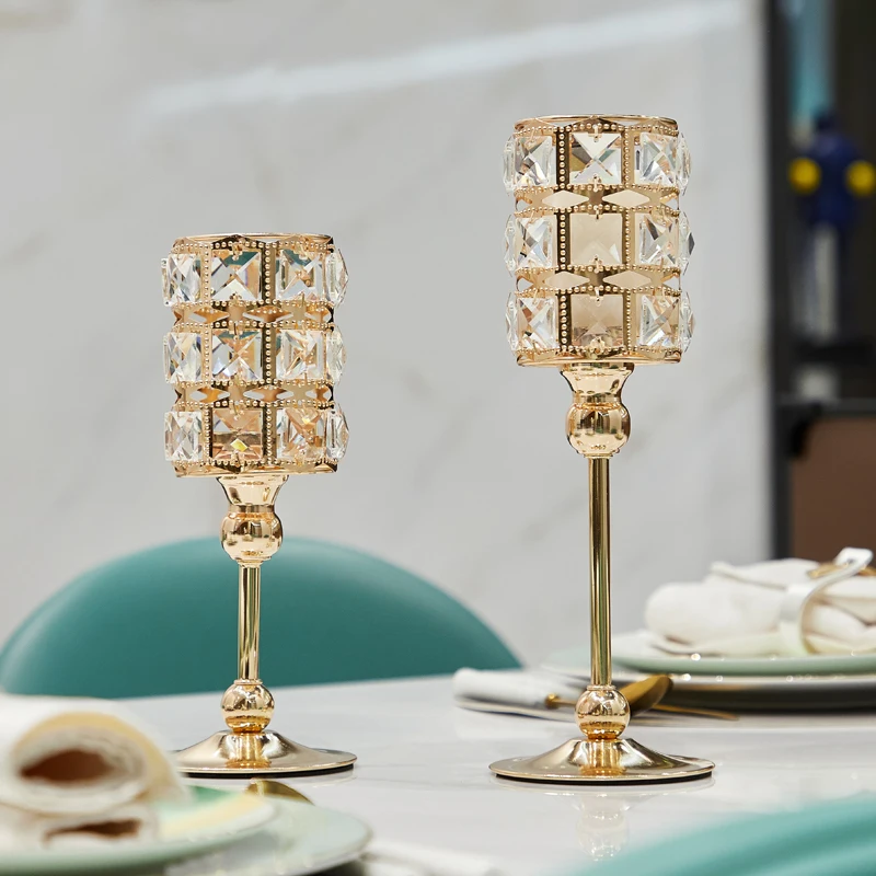 Nordic Luxury Crystal Glass Candle Holder, Golden Candlestick, Wedding Centerpieces, Tables, Coffee Candelabra, Home Decoration - Image 4