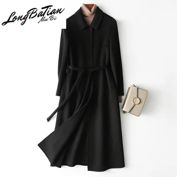 

Wool Double Side Coat Female Autumn Winter Woolen Coats and Jackets Women Korean Long Jacket MY3922