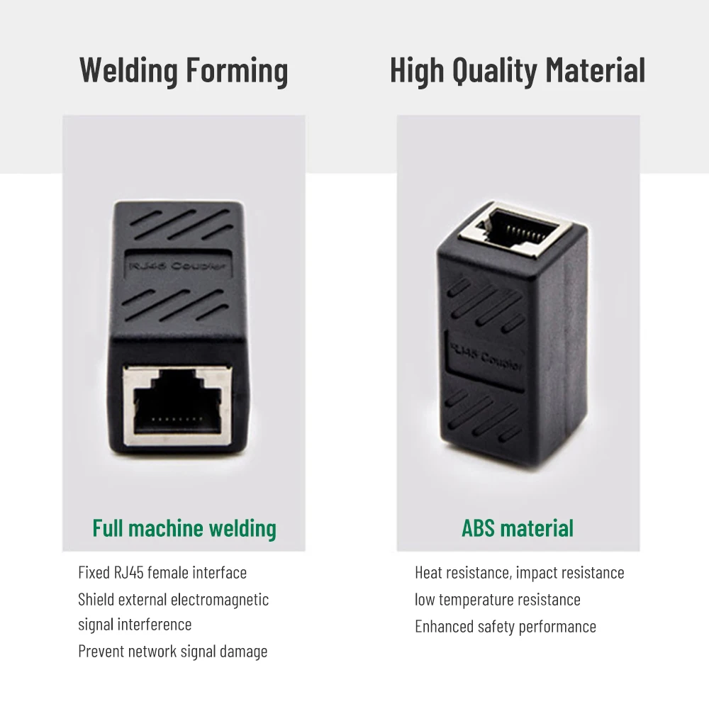 Ethernet Network Plug Ethernet Adapter Ethernet Coupler Network Cable Connector Ethernet Cable Connector RJ45 connector Network extender Ethernet Kabel RJ45 extender adapter Gigabit interface Female to Female