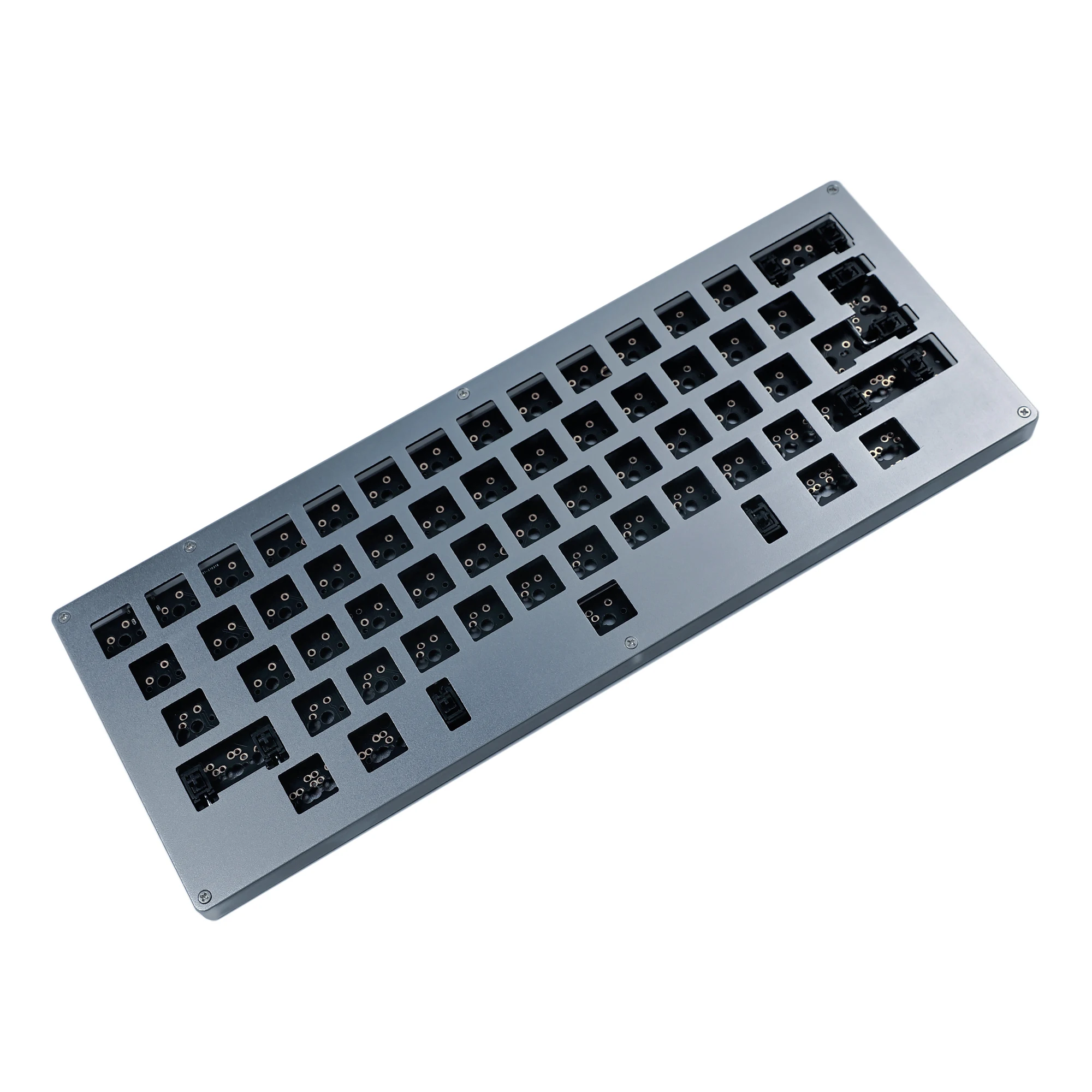 Kit Teclado Mecânico Cnc Underglow Programável Alumínio Rgb Case Plate Estilo Hhkb Qmk Via