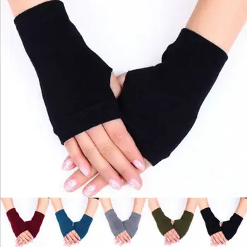 

Spring Warmer Winter Long Unisex Women Men Knitted Arm Gloves Fingerless Warmer Mitten
