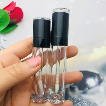 

5ML ,7ml 10/50/100 pcs Empty Lip Gloss tubes with wand, Black Lid,Clear lipgloss container,Professional Beauty Makeup Tools