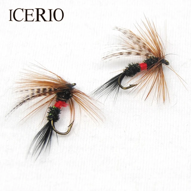 ICERIO 10PCS #12 Royal Wulff Brown Hackle Dry Fly Fishing Trout Lures