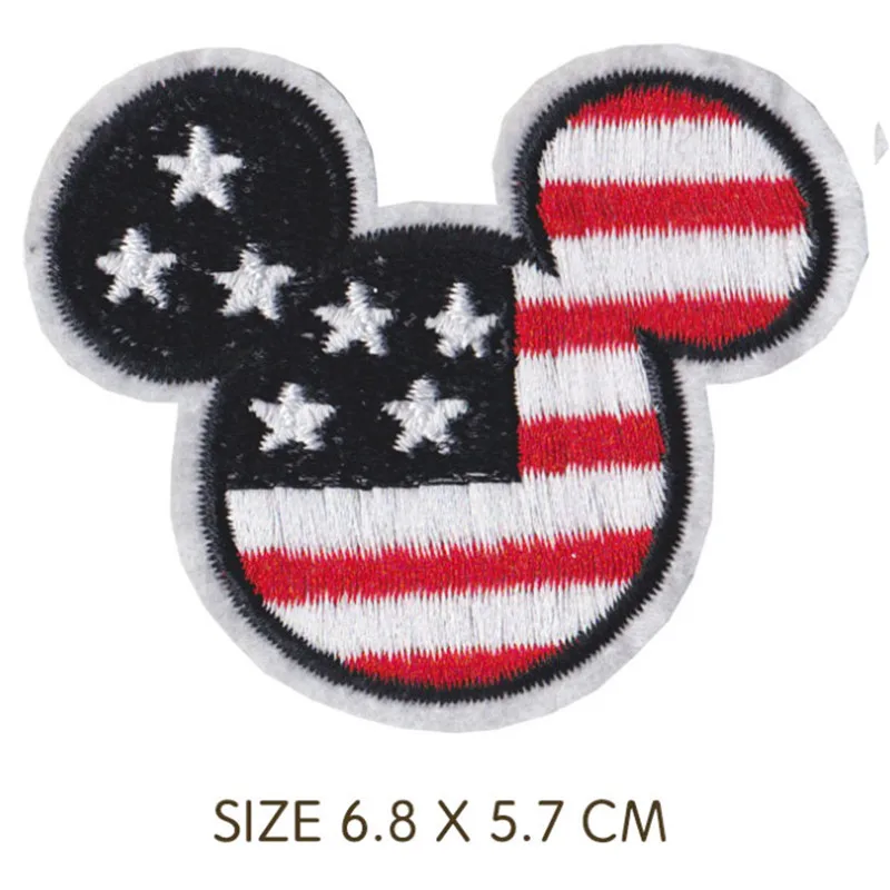 Cartoon anime high quality Mickey Minnie Mouse patch fireworks Embroidered for Iron on T-shirt  DIY Sewing clothes patch Decor