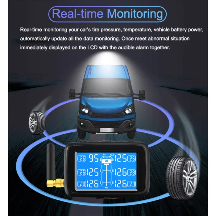 Грузовик Автобус Беспроводная система контроля давления в шинах TPMS с 6 внешними датчиками XR657