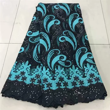 

African lace fabrics 2019 high quality flowers french tulle lace fabric with stones Fashion net lace for wedding dress df14-86