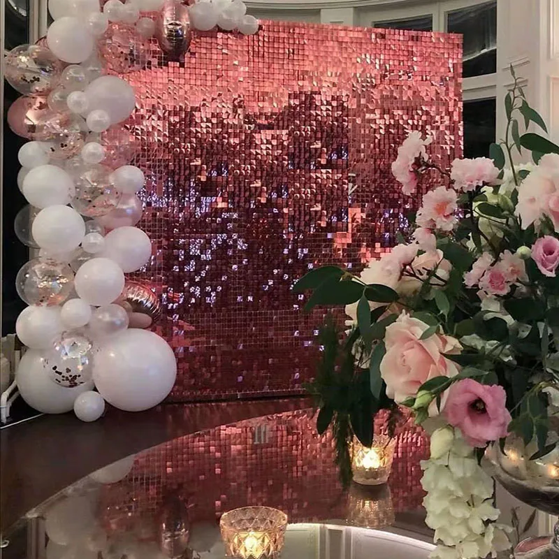 Party Backdrop Curtain 4pcs/lot Square Party Curtain Bachelorette Party Birthday Decorations Sequin Wedding Backdrop Decorations Wall Curtain birthday backdrop party backdrop curtain party decoration party supplies