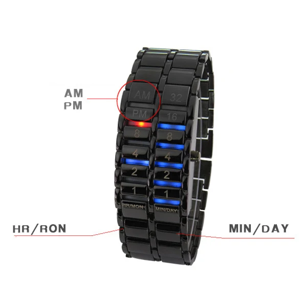 Мужской Binary светодиодный цифровой кварцевые наручные часы День отца модный креативный подарок MV66