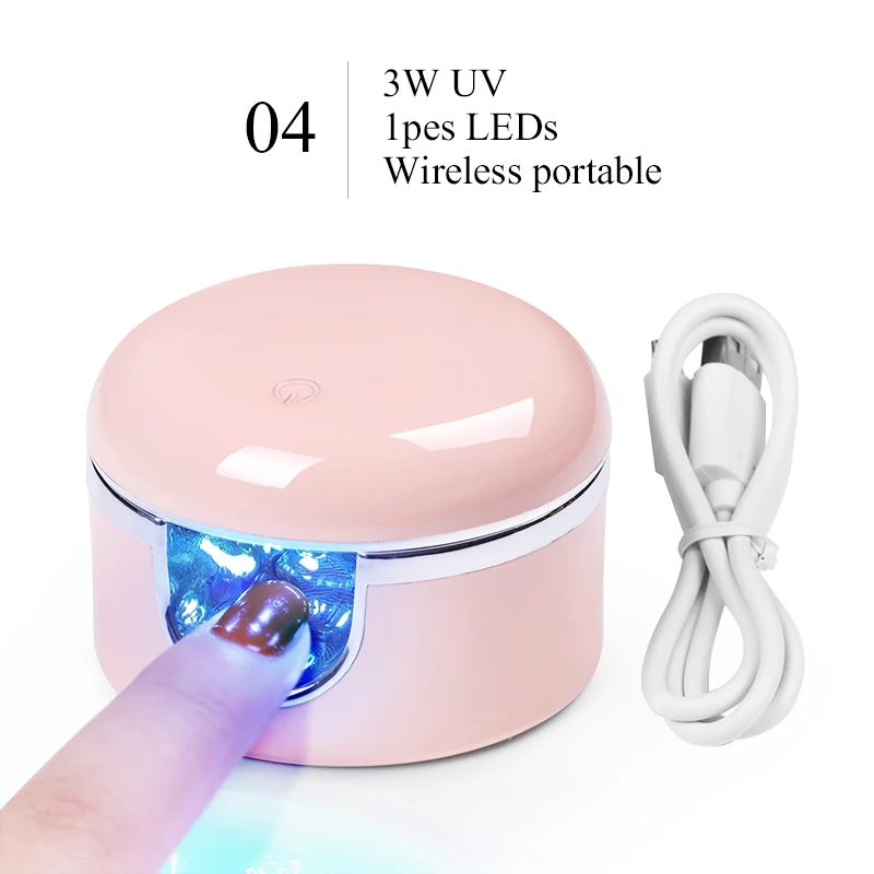 3 Вт УФ светодиодный светильник для ногтей одна лампочка на палец гель лак для ногтей сушилка сушильная машина умный датчик 45 s/60 s USB разъем Маникюрный Инструмент - Цвет: 4
