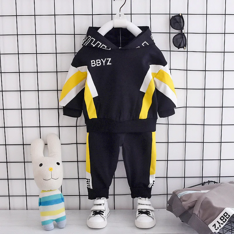 Autumn Baby Casual Tracksuit Children Boys Girls Cotton Hooded T Shirt Pants 2Pcs/Sets Kids Leisure Sport Suit Infant Clothing