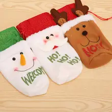 Горячие Санта Снеговик Олень Шнурок крышка бутылки вина рукав мешок Рождественский Декор Стола