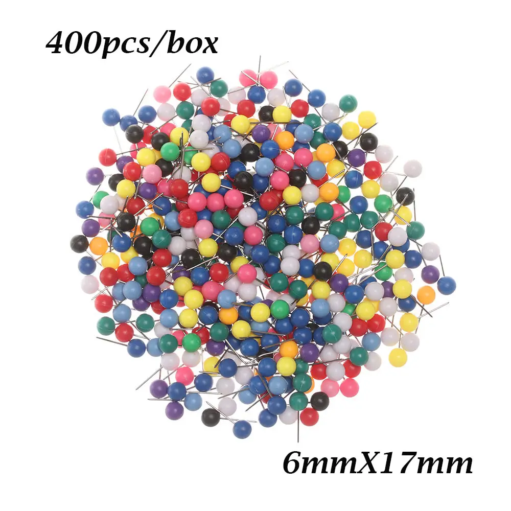 C04 100/200/300/400 шт карта Tacks канцелярские кнопки Пластик насадки для душа с Сталь точка пробковая доска безопасности Цветной для чертежных кнопок офиса и школы - Цвет: C04