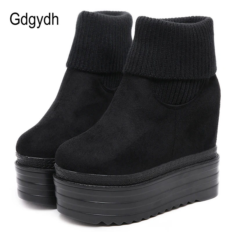 

Gdgydh 2020 New Suede Boots Ankle Boots High Heel Boots Autumn Shoes For Women Casual Platform Wedges Boots Female Drop Shipping