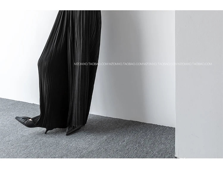 Горячая Miyake модные складные узкие soild длинные брюки Широкие брюки
