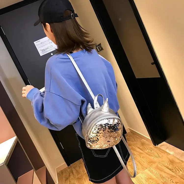 Children Extra Small Backpack Princess Kids Girls Cute Sequin Travel Backpack GIRL'S Sequin Unicorn Backpack