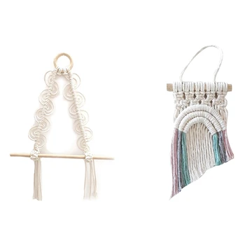 

2 Pcs Decor Toilet Paper Stand Roll Paper Macrame Storage Rack Tapestry Wall Hanging Macrame Hand-Woven Rope