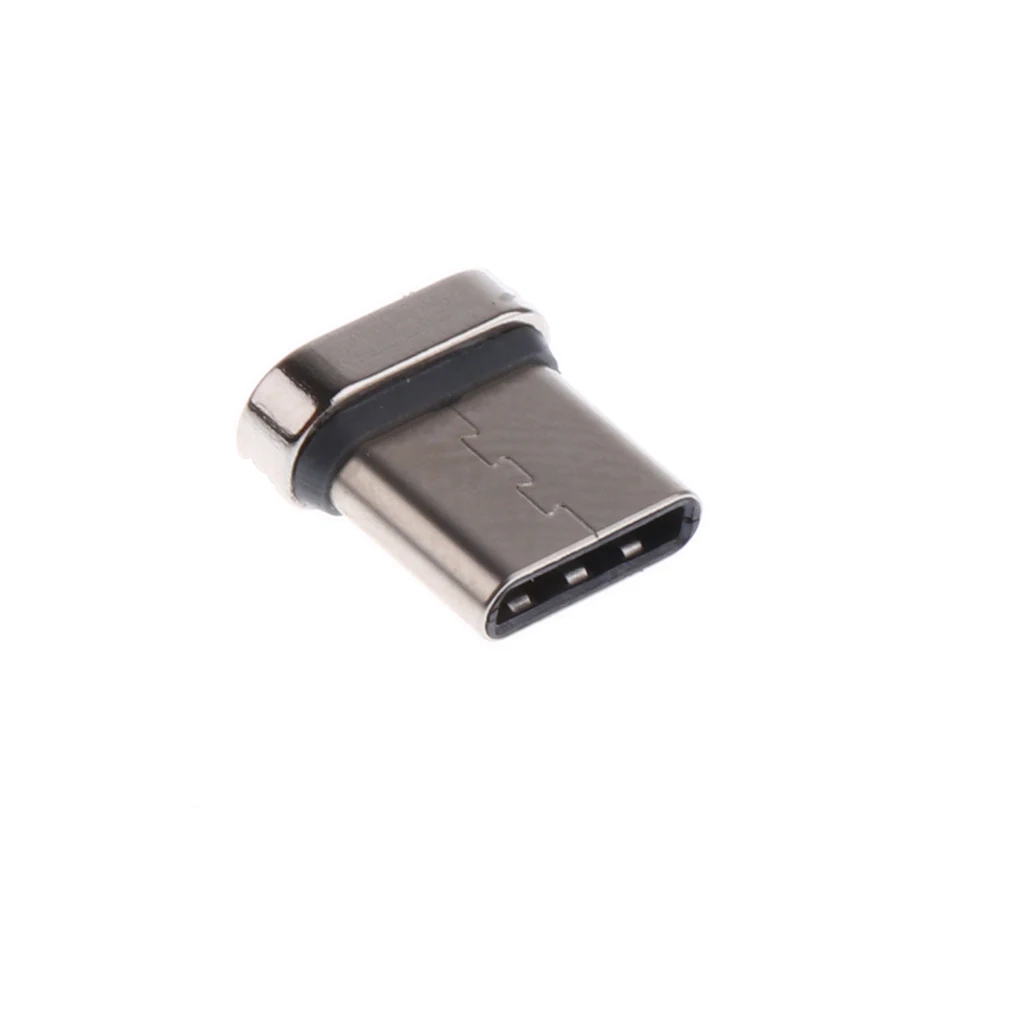 3 Pcs Aluminum Alloy USB Type C Male Cord Magnetic Tip Charger Adapter Connector for Android Phones and Tablet Silver
