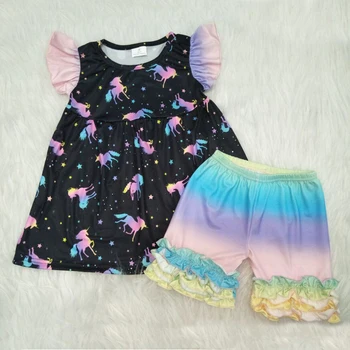 

Summer Girls Clothing Set 2020 New Style Korean-style Cartoon Unicorn Baby Girl Clothes Children' Garment Girl 0-16 Years Old