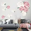 Peony Rose Flowers Print Wallpaper Stickers Art Nursery Decals For Kids Living Room Interior Decoration Decals Wall Sticker ► Photo 3/6