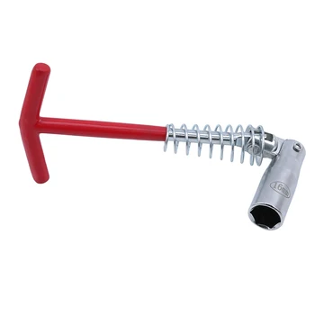 

Car Universal T-Handle Dual Use Spark Plug Wrench Kit Remover Installer Joint Socket Wrench Tool