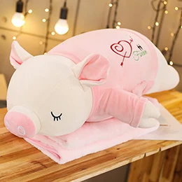 3-in-1 pink Говорят, что любовь Мягкая игрушка "поросенок" Лежа 3-в-1 спальный синий игрушка в форме розовой свиньи мягкими животных утешительное Plushie дети девушки подарок 75 см - Цвет: 3-in-1 pink