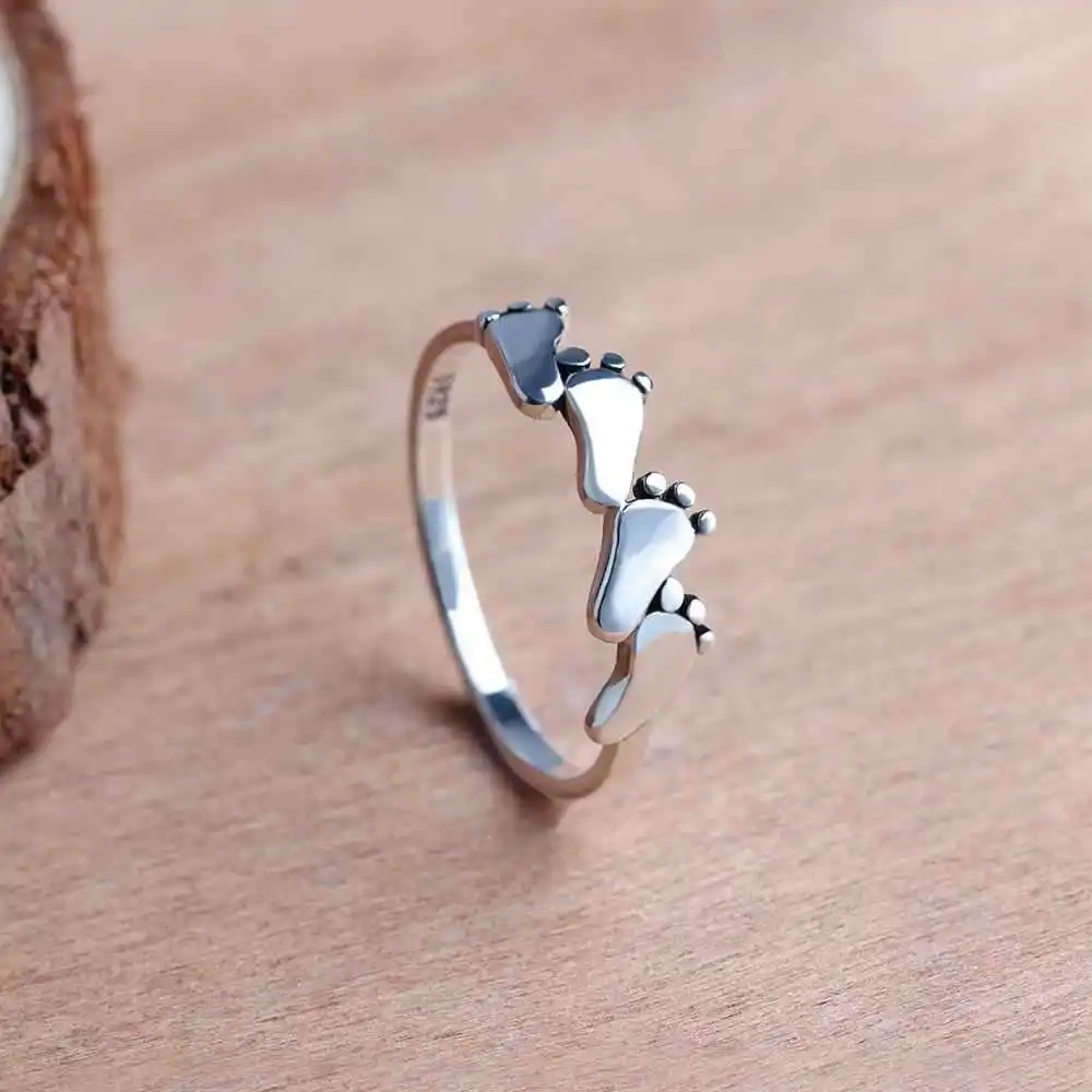 925 Sterling Silver Pan Rings For Women Vintage Style Silver Jewelry Fashion Engagement Wedding Rings