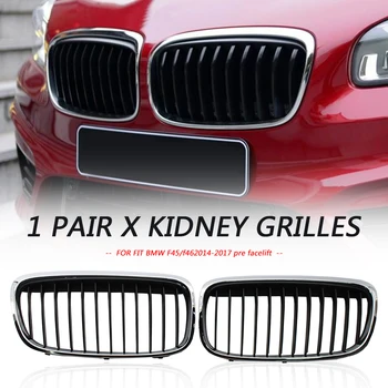 

VODOOL 1 Pair Double Slat Kidney Grill Grille for BMW F45 F46 2 Series Active Tourer Gran Tourer 2014-2017 Pre Facelift