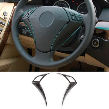 

Car Steering Wheel Button Decoration Frame Trim for 5 Series E60 E61 2003-2010 Car Accessories Carbon Fiber ABS