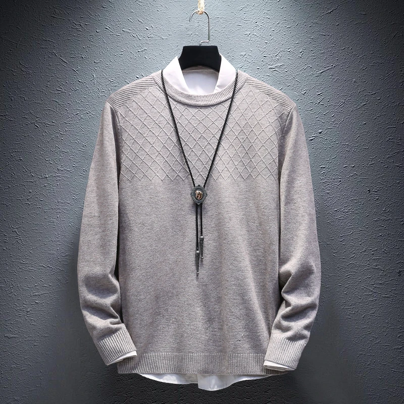 Autumn New Sweater Men Fashion Solid Color Casual Knit Sweaters Man Sweter Clothes Wild Loose Long-sleeved Pullover Men M-3XL Autumn New Sweater Men Fashion Solid Color Casual Knit Sweaters Man Sweter Clothes Wild Loose Long-sleeved Pullover Men M-3XL