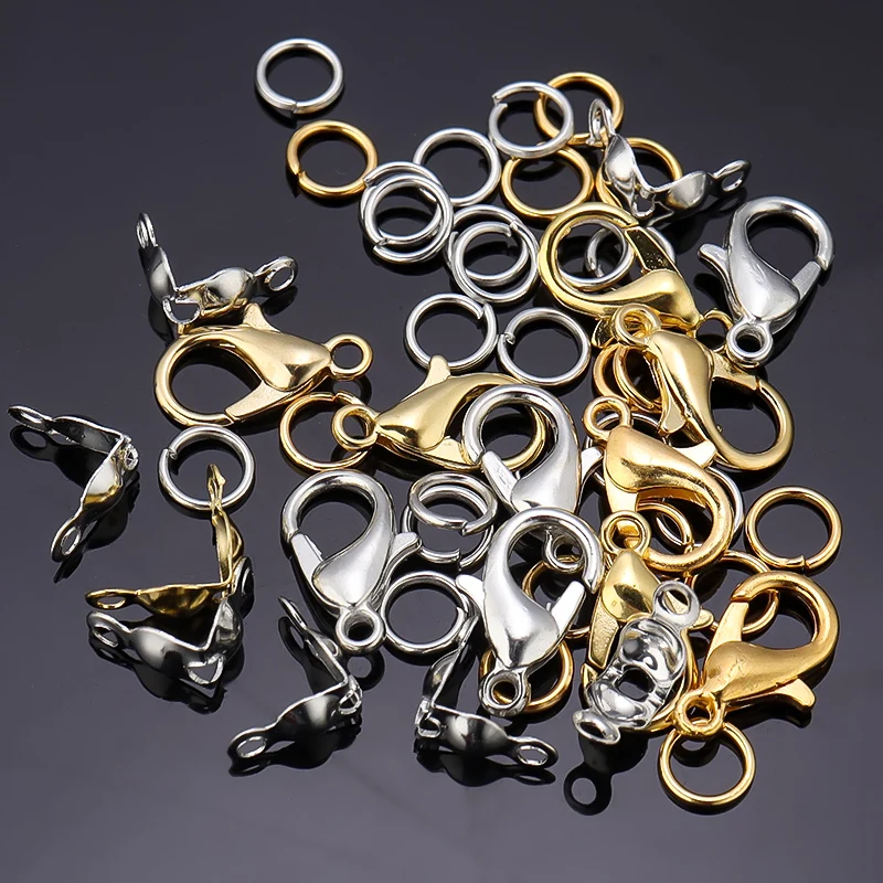 450-1450pcs/Box Jewelry Making Kits Lobster Clasp Open Jump Rings End Crimps Beads Box Sets Handmade Bracelet Necklace Findings