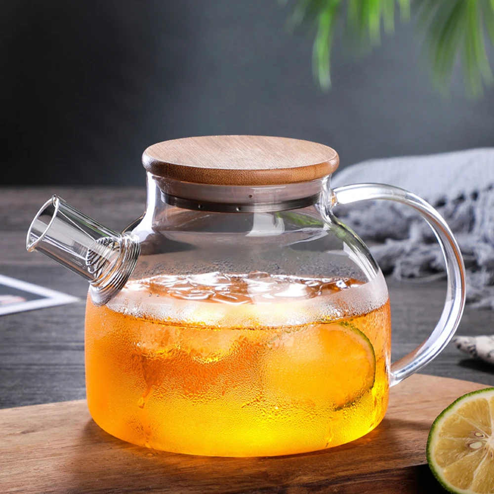 1L/1.6L Стекло Чай горшок термостойкие расписанный цветами чайник воды из твердого