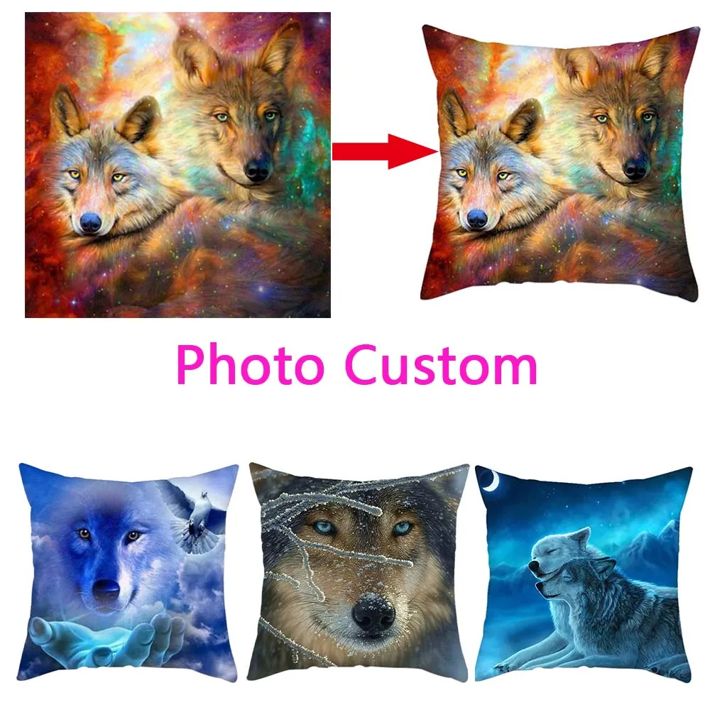 Fuwatacchi Cushion Cover Print Customize Gift Throw Pillowcase Double Sided Optional Print Personal Photos for Pillow Covers