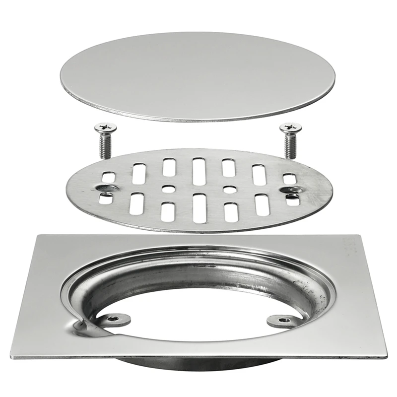 HIDEEP Drawing Invisible Square Round 15X15cm Household Bathroom Large Displacement Drainage Floor Drain |