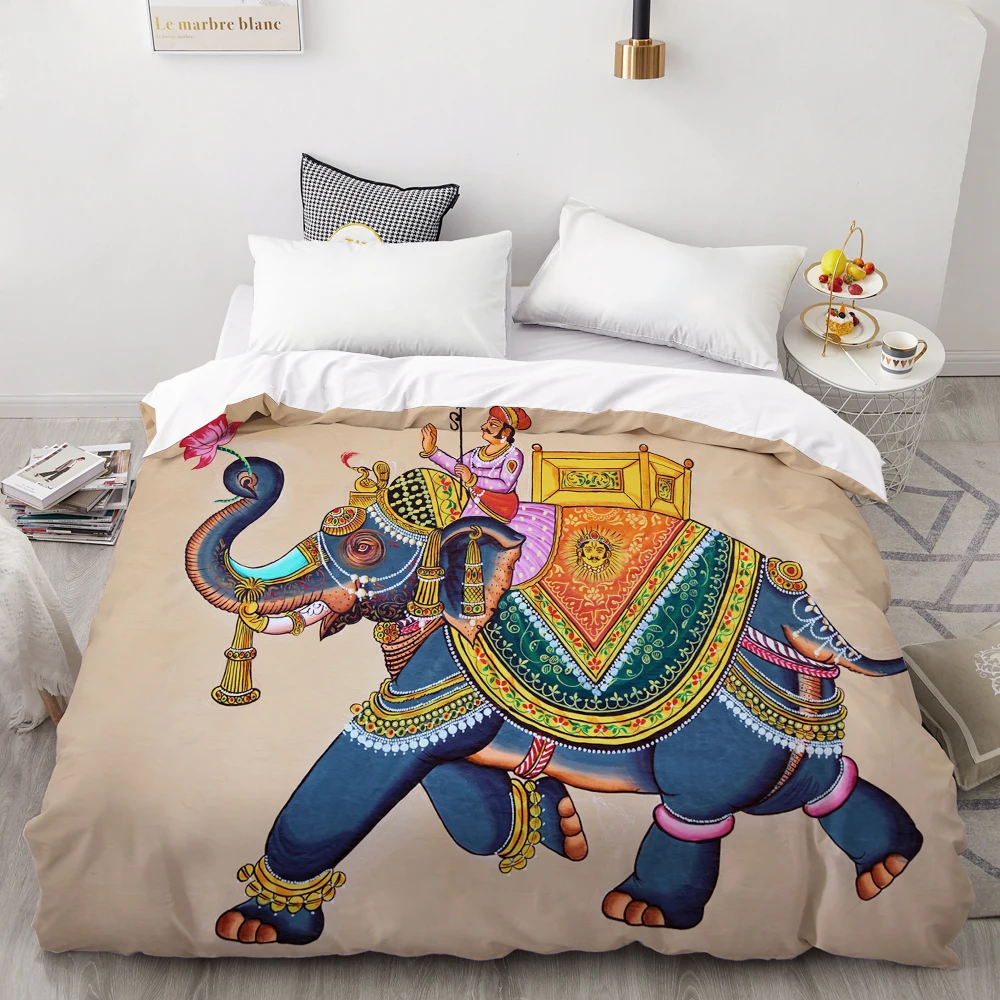 Elephant-03 3D пододеяльник, одеяло/одеяло случае королева/король, богемное постельное белье со слоном на заказ размер/220x240/200x200, Прямая - Цвет: Elephant-03