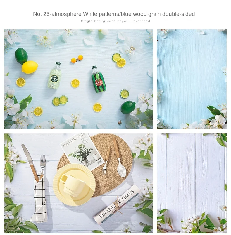 57*87cm Photography Backdrops Marble Wood Grain 2 Sided Waterproof Backgroud Cosmetics Photo Background for Studio Photo