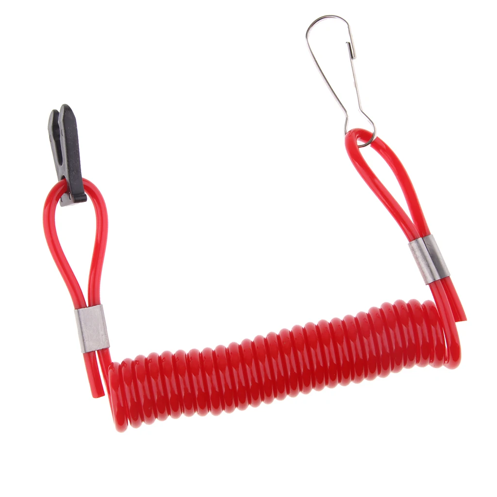  10cm Boat Marine Kill Stop Switch Safety Tether Lanyard for Suzuki Outboard Red